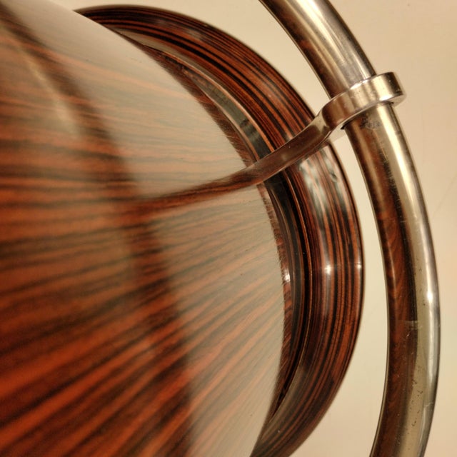 Black Mid-Century Italian Art Deco Style Rosewood Bar Stools, 1970s, Set of 2 For Sale - Image 8 of 15