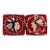 Vintage Judi Boisson 2004 Hand-Hooked Figural Pillow Covers in Cranberry Red - Pair, Unused For Sale