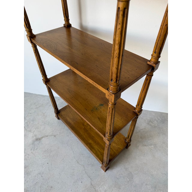 Vintage Heritage Hollywood Regency Solid Walnut Six-Tier Etagere For Sale - Image 9 of 12