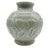 Asian Maitland Smith Thai Celadon Crackle Glazed Porcelain Vase With Elephant Relief For Sale - Image 3 of 8