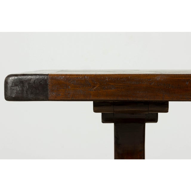19th Century French Provincial Walnut Dining Table With Trestle Base For Sale - Image 14 of 18