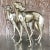 Metal Vintage Boho Monumental White Brass Standing Dogs - a Pair For Sale - Image 7 of 10