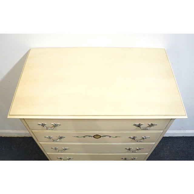 Kindel Furniture Off White Painted Country French Provincial 37" Chest of Drawers For Sale - Image 9 of 12