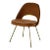 Knoll Saarinen Executive Armless Chairs in Cognac & Créme Velvet, Oro Gold Legs For Sale