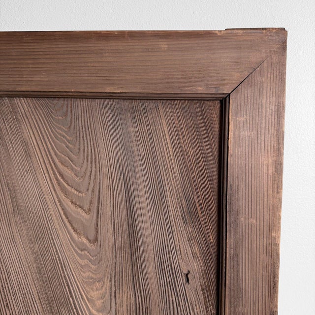 Brown Japanese Wooden Door Panel, 1890 For Sale - Image 8 of 12