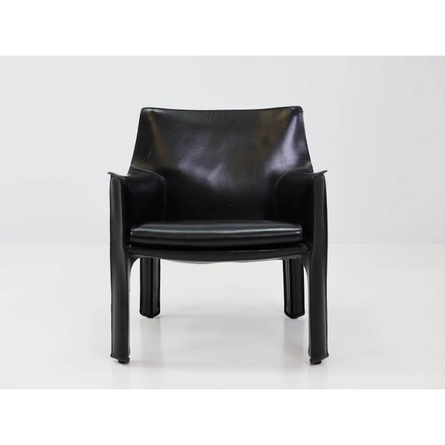 Cassina 414 CAB MAXI Low Armchair by Mario Bellini for Cassina, 1977, Set of 2 For Sale - Image 4 of 12
