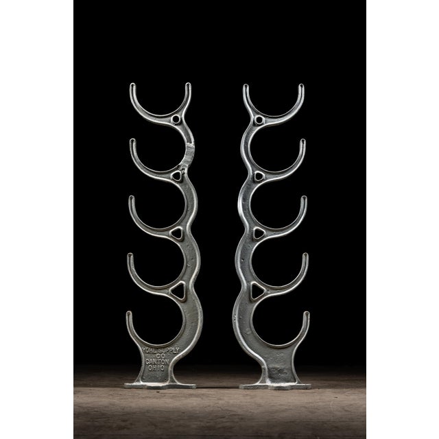 Industrial Antique Industrial Cast Iron Pipe Rack Set by Yohe Supply Co. For Sale - Image 3 of 9