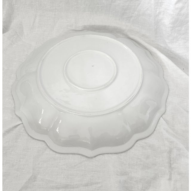 Hollywood Regency Blue & White Greek Key Decorative Bowl For Sale - Image 3 of 6