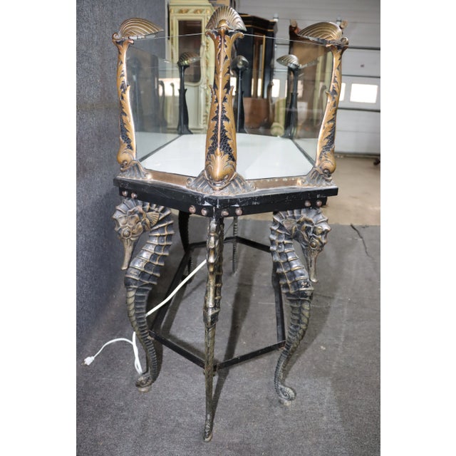Jewel Aquarium Co. Bronze Seahorse, Dolphin & Clam Aquarium For Sale - Image 12 of 13
