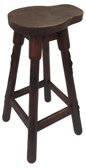 Wooden Barstool, 1970s