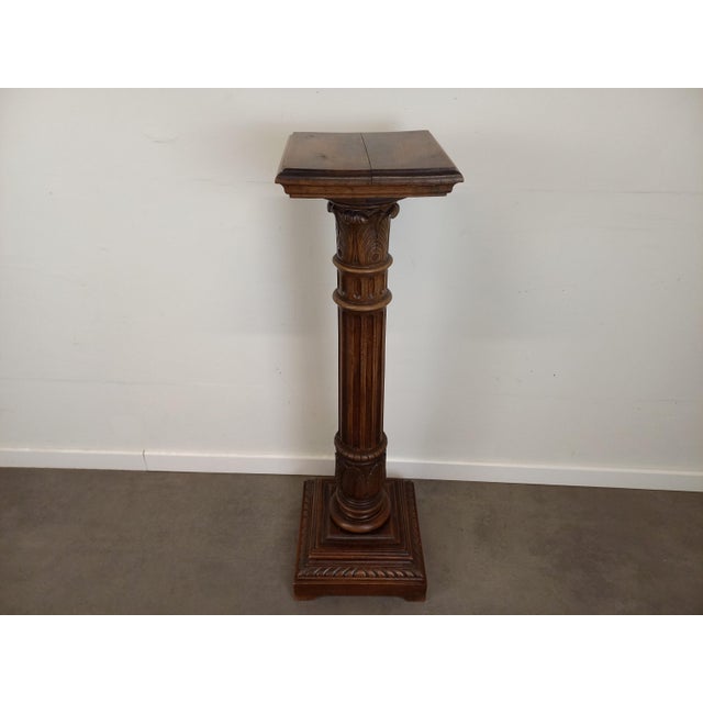Tan Walnut Pedestal, 1890s For Sale - Image 14 of 16