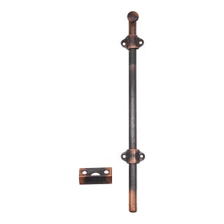 Vintage 9.5 In. Japanned Steel Surface Door Bolt For Sale