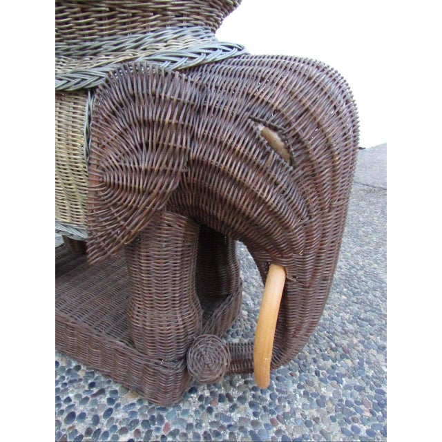 Vintage Whicker Elephant Stool For Sale - Image 12 of 17