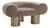 Mia Modern Curved Brown Accent Chair with Gold Metal Legs For Sale