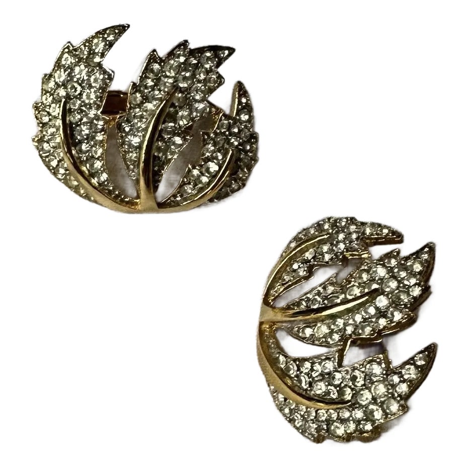 Givenchy Crystal and Gold Earrings | Chairish