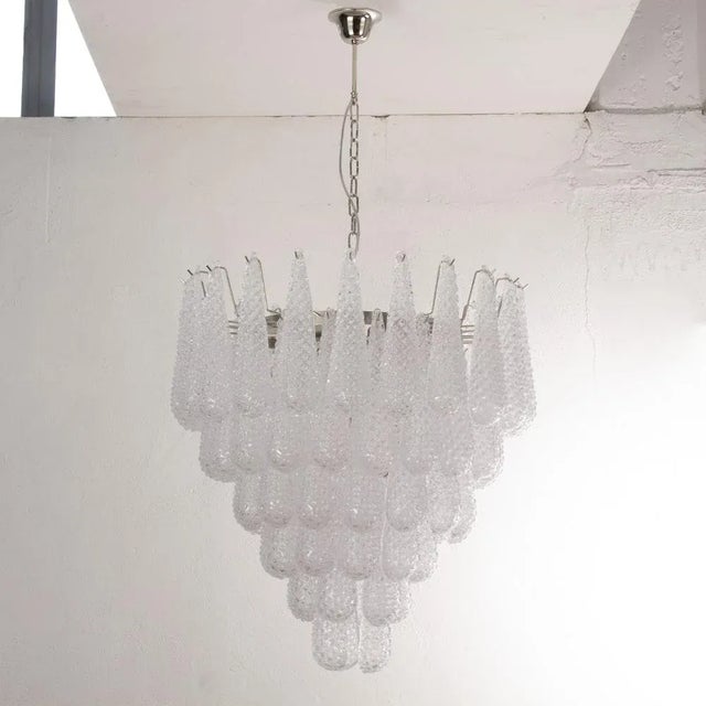 Large Murano Glass & Crystal Color Suspension Chandelier, Italy, 1990s For Sale - Image 4 of 12