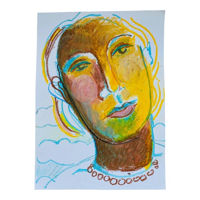 Large Portrait Study Woman's Face by Jennifer Long Original Pastel Artwork For Sale