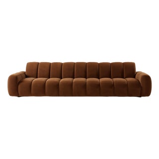 Temple Sofa in Brown Velvet by Moanne For Sale