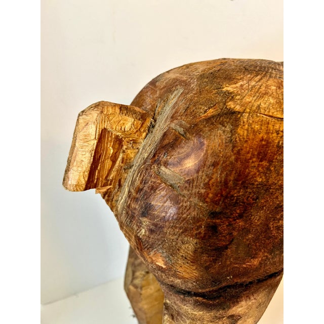 Wood Early 20th Century Hand Carved Folk Art Standing Pig For Sale - Image 7 of 12