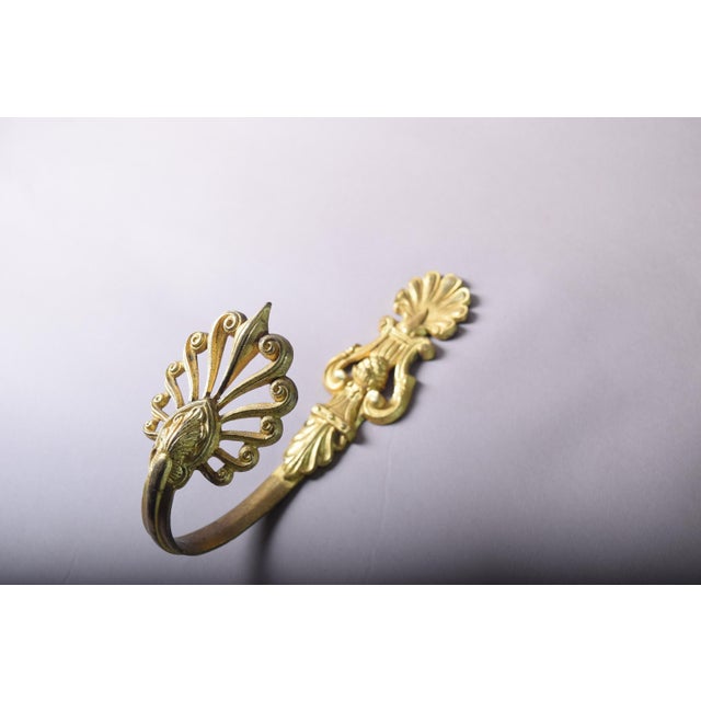 19th Century French Gilt Bronze Curtain Holdbacks with Foliate Scrolls, Set of 3 For Sale - Image 3 of 10