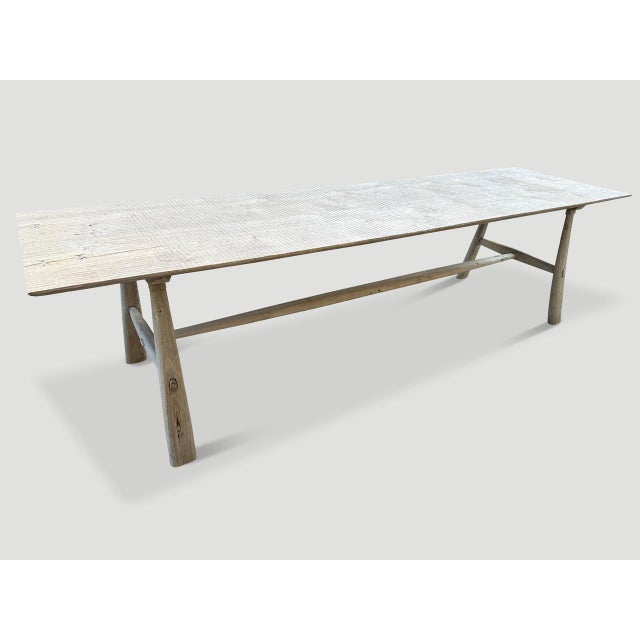 2010s Andrianna Shamaris St. Barts Couture Teak Wood Dining Table For Sale - Image 5 of 18