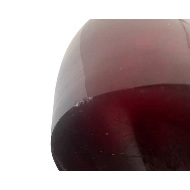 Vintage Mid Century Modern Red Glass Flower Vase For Sale - Image 9 of 9