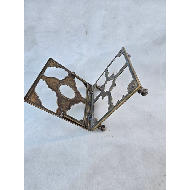 Aged Brass Adjustable Book Stand For Sale - Image 9 of 12