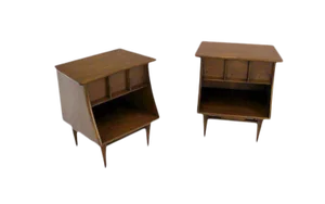 Mid-Century Modern Walnut End Tables - a Pair