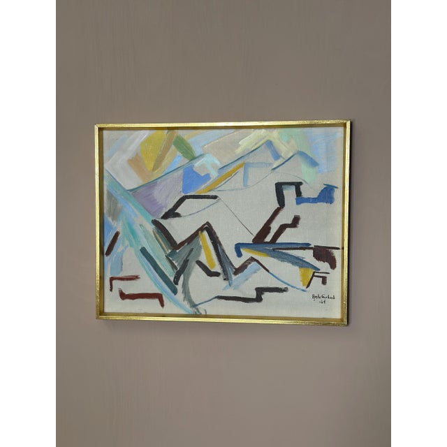 Ante Gerhard, Abstract Landscape, 1964, Oil on Canvas, Framed For Sale - Image 11 of 18