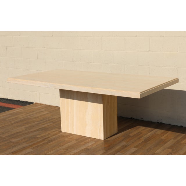 Mid-Century Modern Italian Travertine Dining Table, Circa 1970s For Sale In Los Angeles - Image 6 of 18