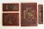 Chinoiserie Vintage Asian Teak Wood Carved Relief Red & Gold Plaques, Set of 4 For Sale - Image 3 of 10