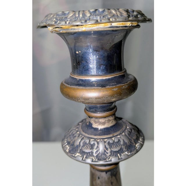 Pair of Antique Victorian Rococo Revival Silverplate Candlesticks, 12 Inches Tall For Sale In New York - Image 6 of 18