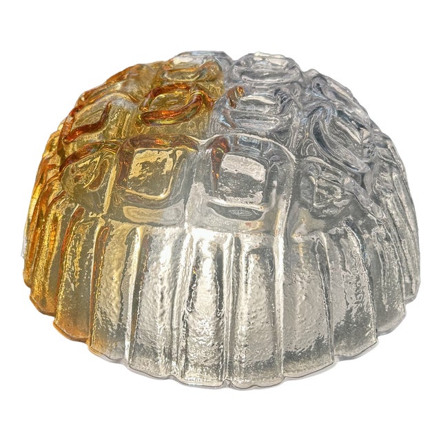 Amber Crystal Plate Glass Ceiling Light, 1978 For Sale