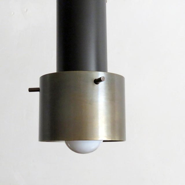 Metal Italian Brass and Enameled Aluminum Pendant Light For Sale - Image 7 of 9