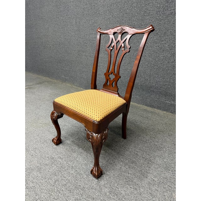 Statton Furniture Statton Olde Towne Mahogany Claw & Ball Side Chair For Sale - Image 4 of 10