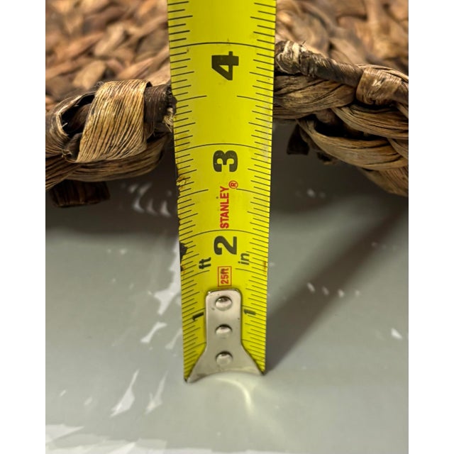 Late 20th Century Late 20th Century Hanndwoven Water Hyacinth Sculptural Trays – Set of 2 – 17” & 14” – Organic Modern Table or Wall Decor Boho Coastal Resort For Sale - Image 5 of 6