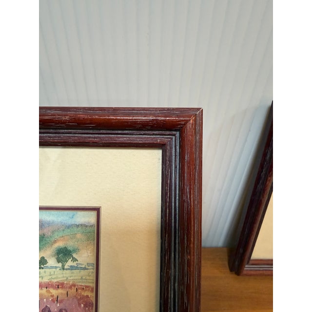 Ellie Marshall Watercolor Landscapes, Set of Two For Sale - Image 4 of 12