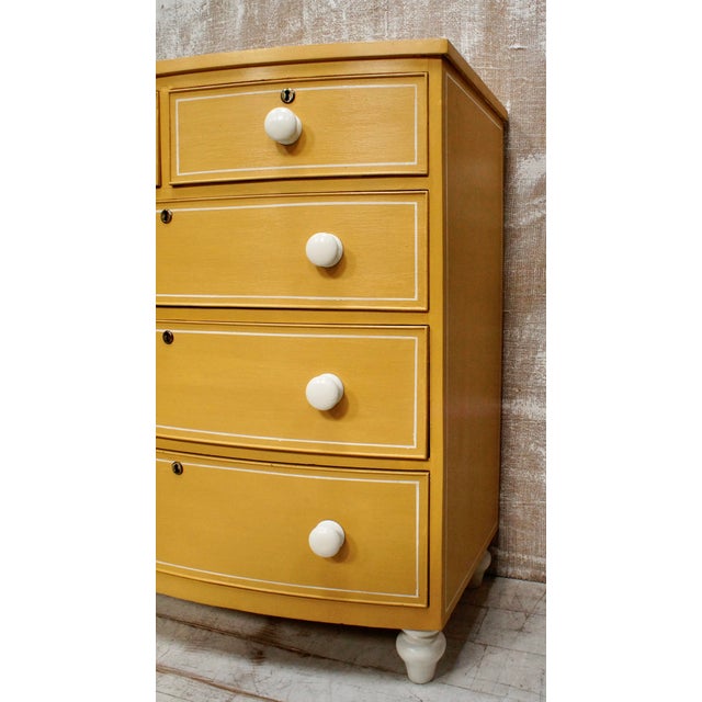 Victorian Bow Fronted Chest of Drawers, 1870 For Sale - Image 9 of 11