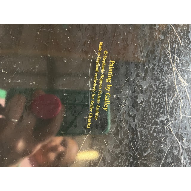 Metal 1980s Floral Black Tray With Stand, Made in England For Sale - Image 7 of 11