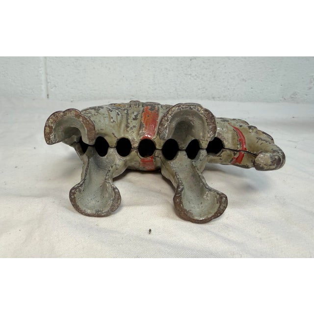 Rare Antique Early 1900 Hand Painted Cast Iron Circus Howdah Elephant Still Bank For Sale - Image 10 of 10