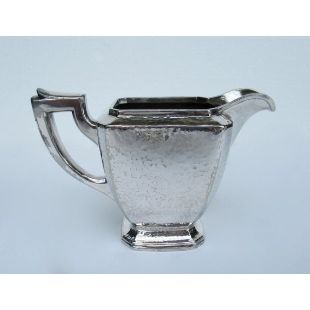 Metal C.1950's-60's Poole Silversmith Co., Hand-Hammered Creamer & Sugar With Waste Bin -Coffee/Tea Serving Pieces - 3 Pcs. For Sale - Image 7 of 13