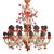 Red and Gold Murano Glass Chandelier, 1980s For Sale