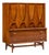 Broyhill Brasilia Mid Century Walnut and Brass Gentleman Chest Highboy Dresser For Sale
