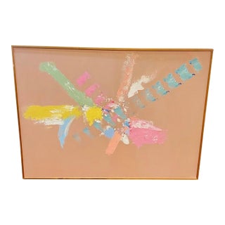 Large Signed Post Modern Abstract Expressionist Painting 1980's For Sale