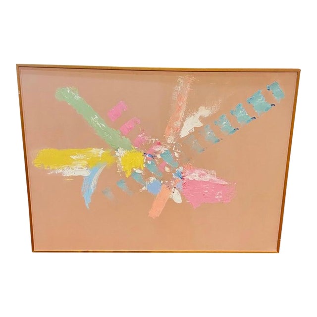 Large Signed Post Modern Abstract Expressionist Painting 1980's For Sale