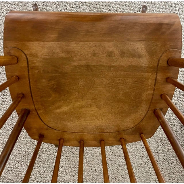 1970s Colonial S Bent & Bros Hard Rock Maple Rocking Chair For Sale In Philadelphia - Image 6 of 11