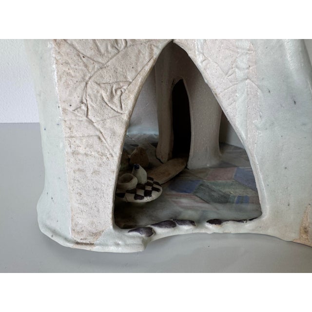 Contemporary 1980s Vintage Handmade Sculptural Abstract Landscape Art Pottery For Sale - Image 3 of 11