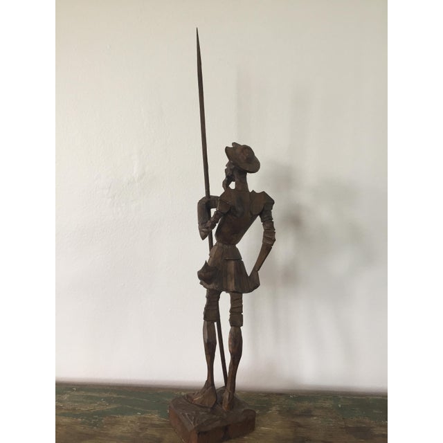 Vintage Wood Carved Don Quixote Statue Chairish
