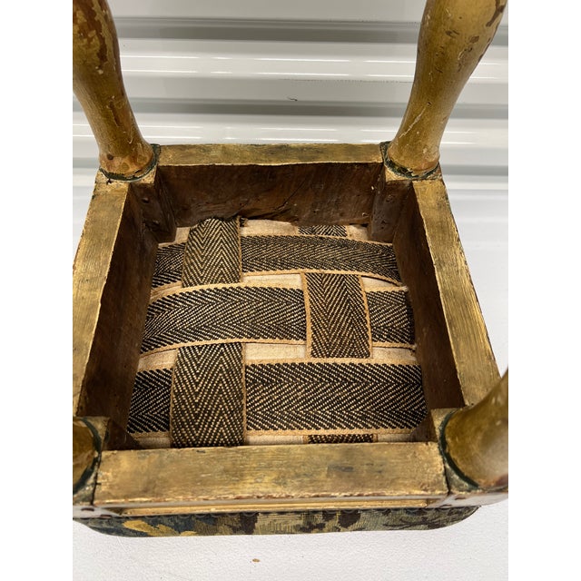 Green 18th Century, French Paint Decorated & Tapestry Upholstered High Stool For Sale - Image 8 of 12