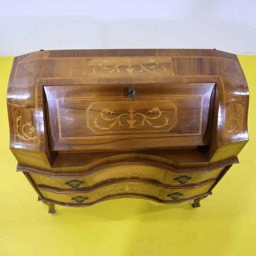 Louis XV Style Inlaid Writing Desk with Curved Front